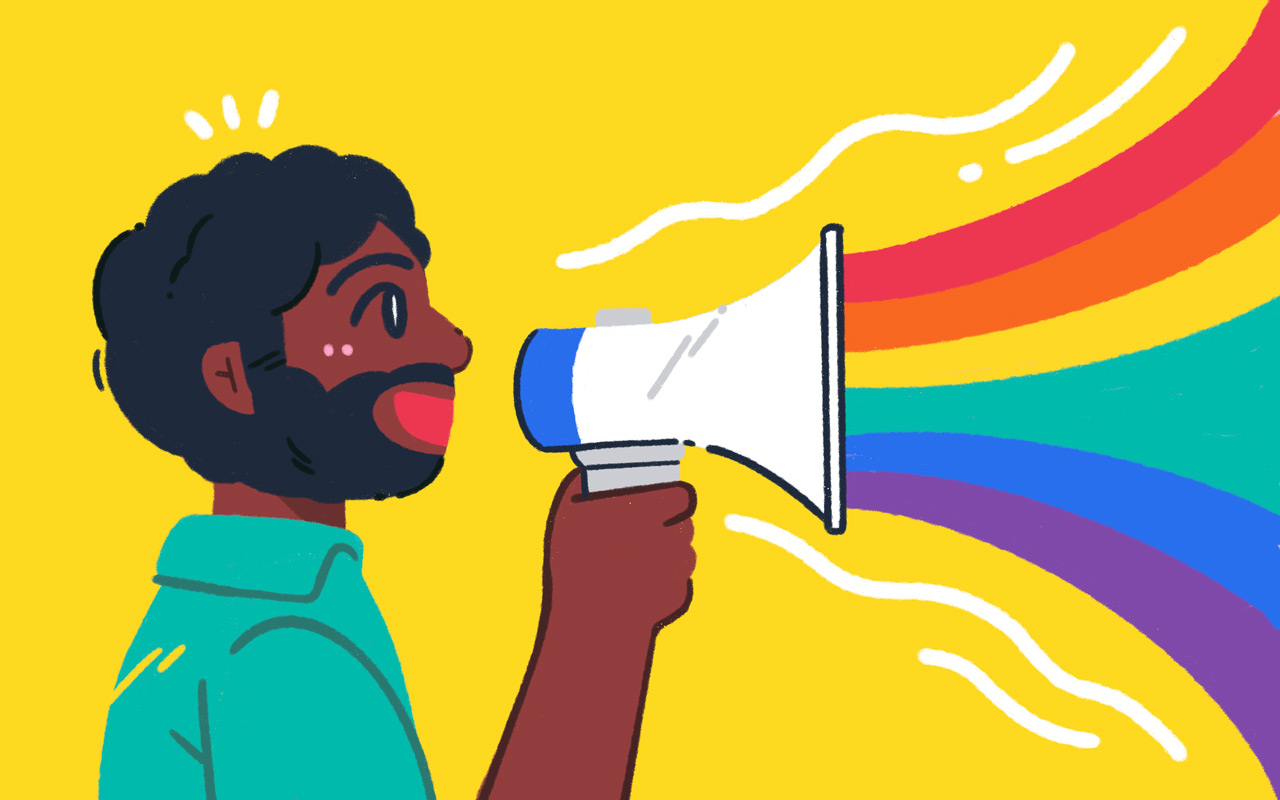 rainbow megaphone