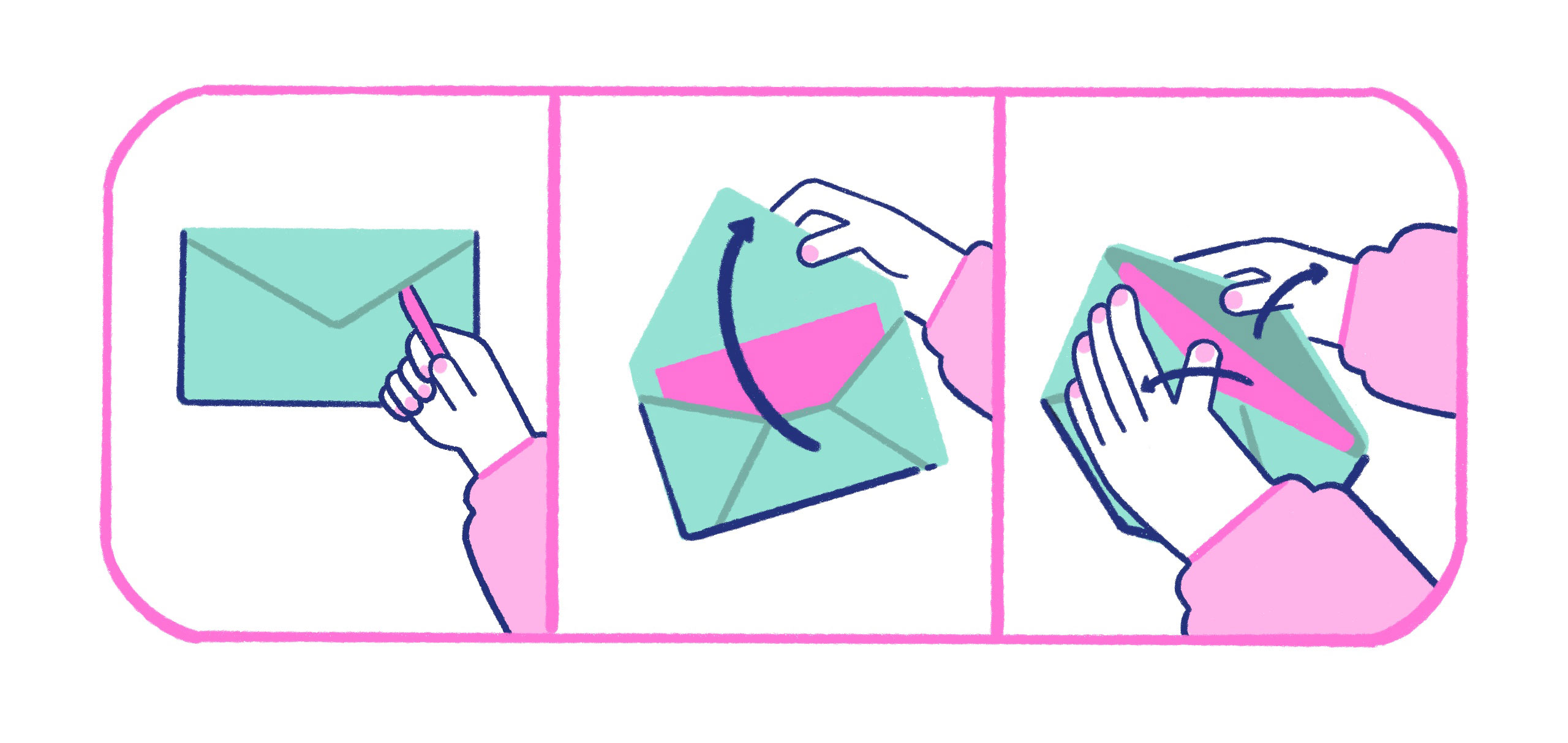 an envelope that is being opened