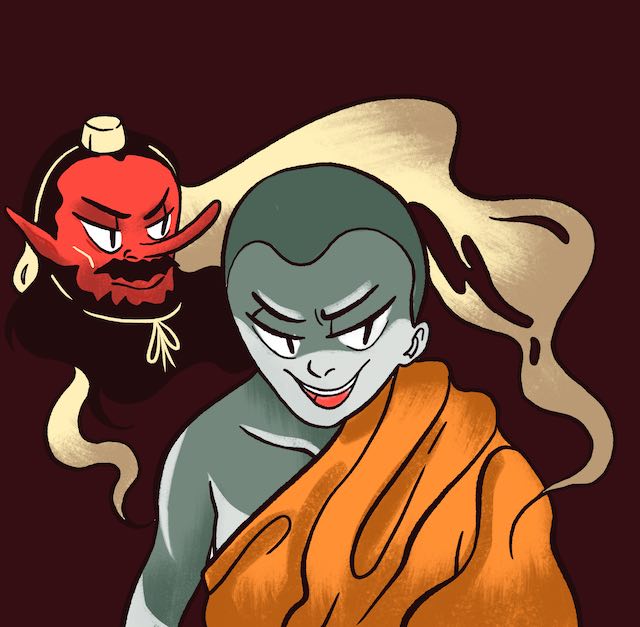 Tengu possesses monk