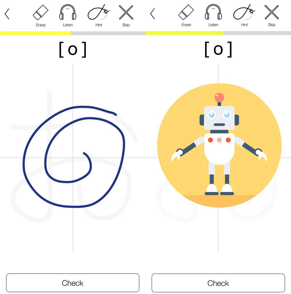 hiragana practice app robokana