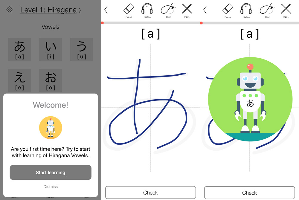 robokana learn hiragana and katakana