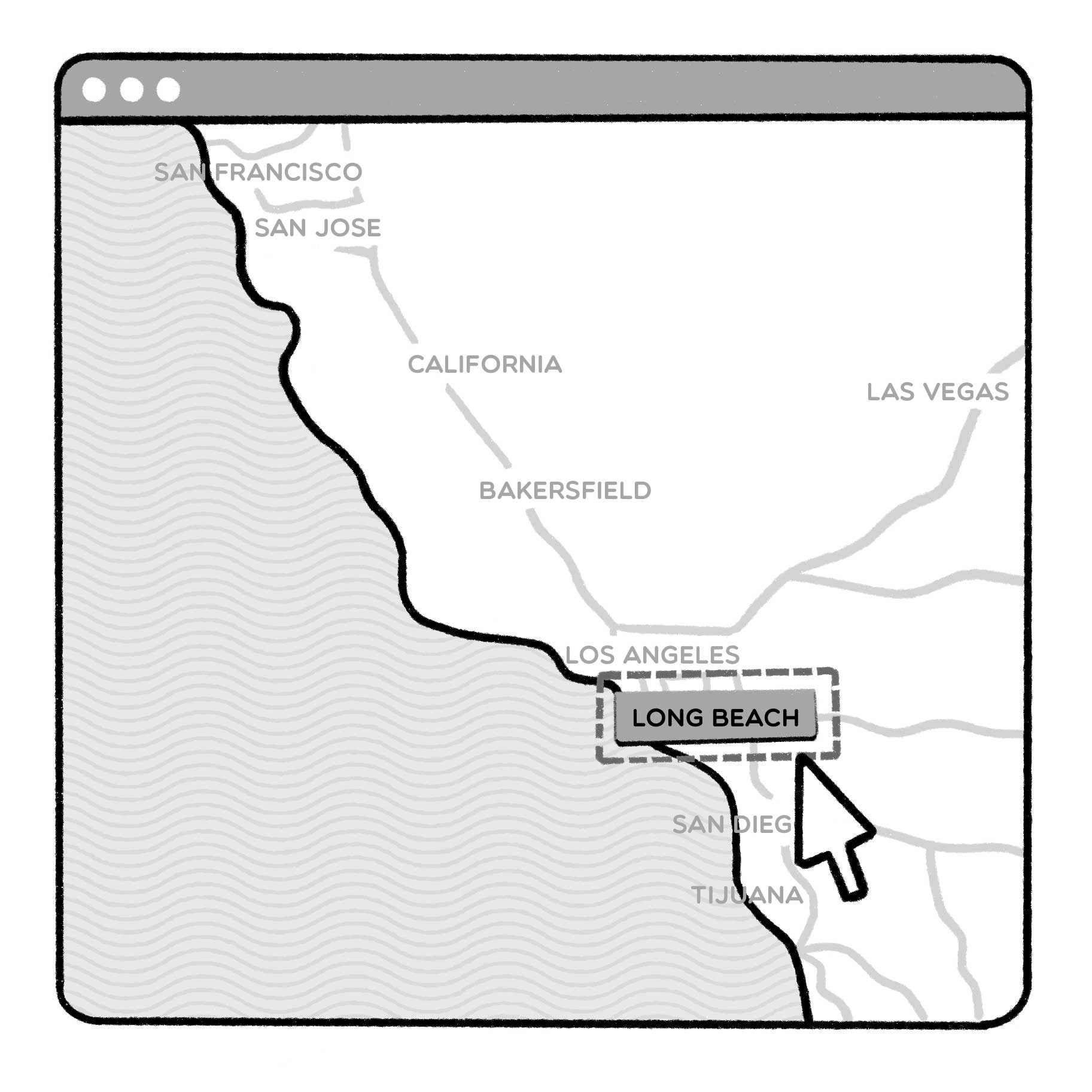 demarcating Long Beach with a specification tool