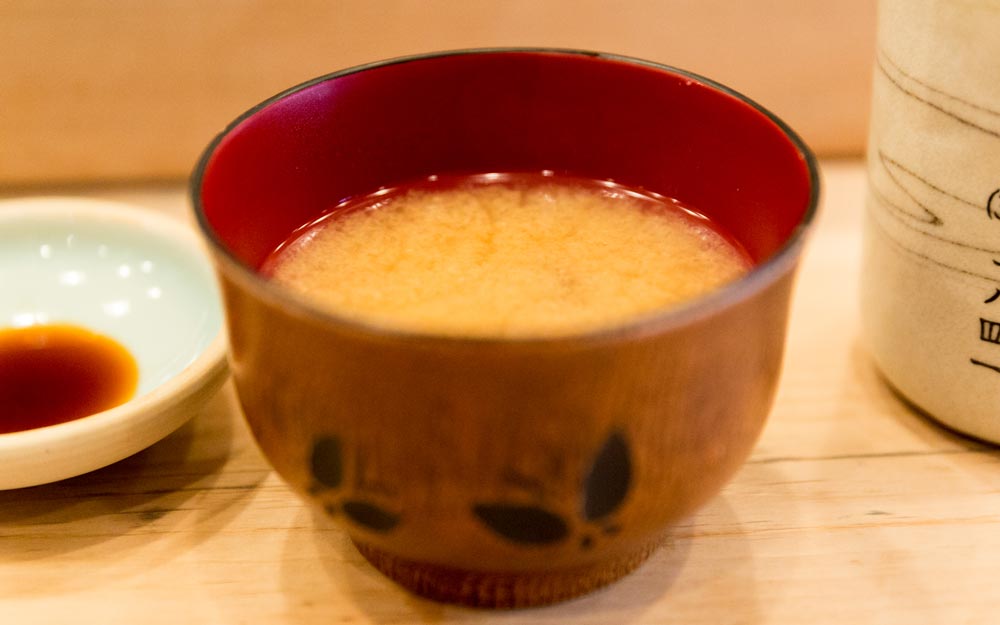 miso soup in a bowl